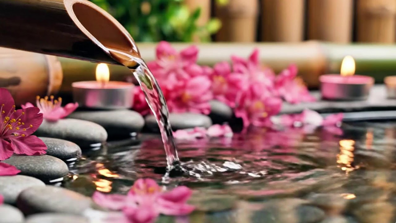 Relaxing Sleep Music 🌿Bamboo Water Fountain & Nature Sounds, Soothing Spa Piano Music, Stress Relief