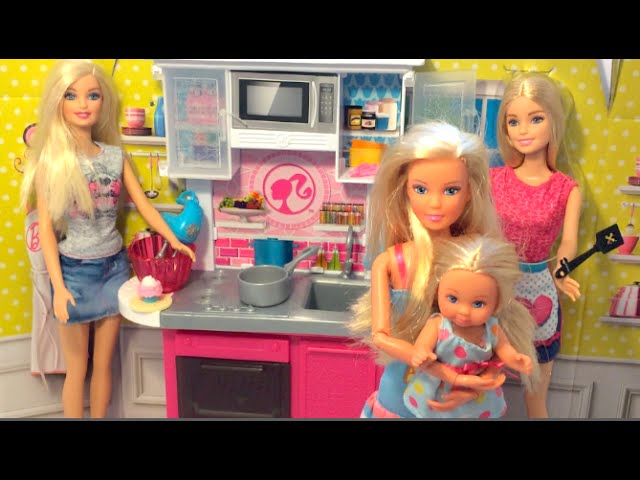 مطبخ باربى ألعاب بنات و مقلب باربى الحلقة 3# ألعاب الطبخ Barbie Luxury  Kitchen Toy Set cookin - YouTube