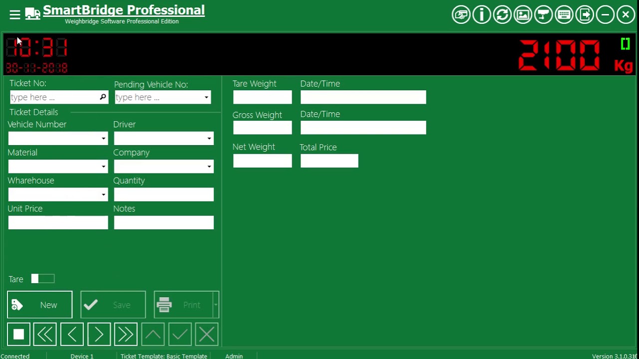Truck scale software SmartBridge, how to share the weight value over
