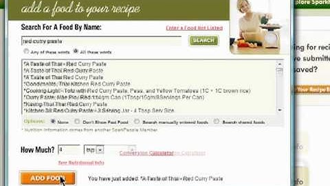 Calculating nutritional value of recipes