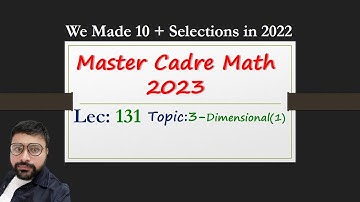 Three Dimensional geometry part 1 | Lec 131 | Master cadre maths by Human Sir #Mastercadre