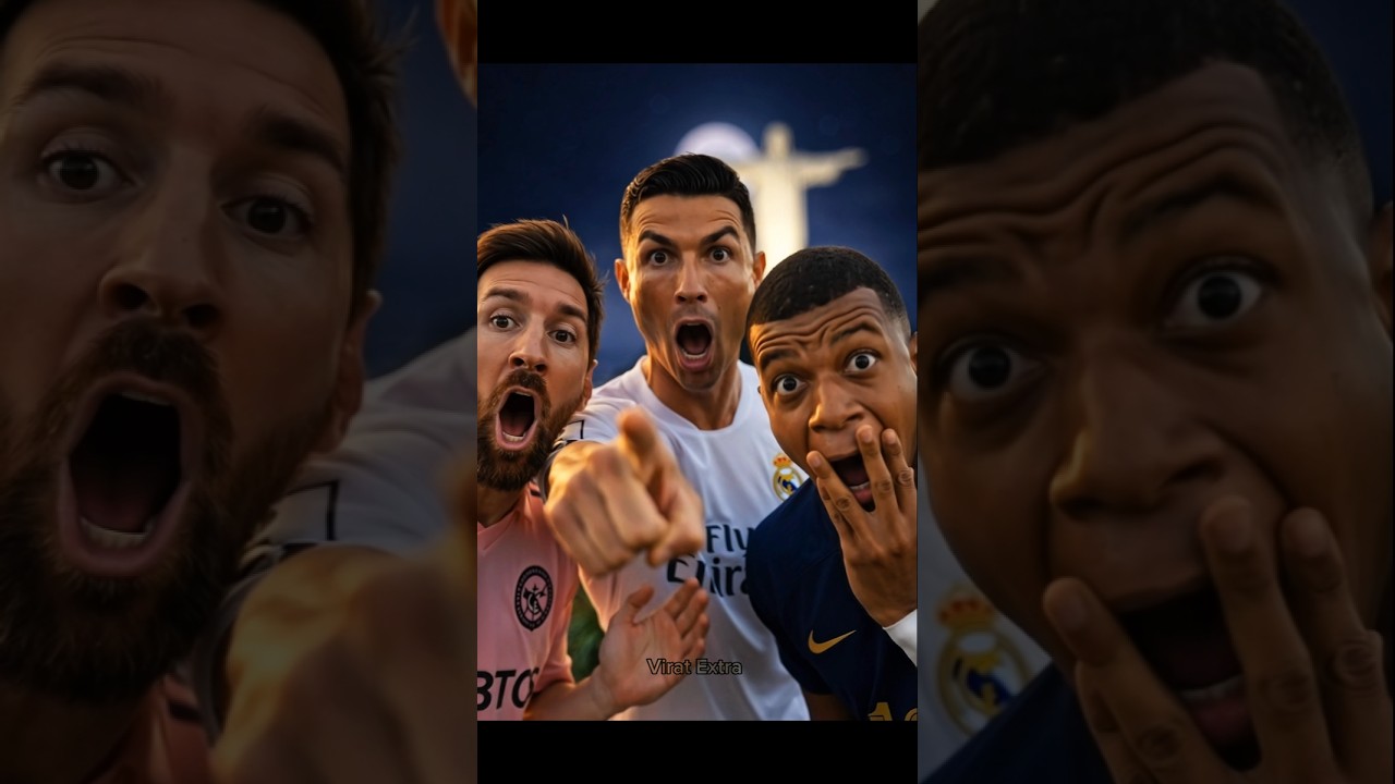 Ronaldo, Messi, Neymar & Mbappe with Wooden Sculpture🔥