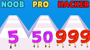 NOOB vs PRO vs HACKER in Digit Run 3D