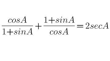 Prove: (cosA)/(1+sinA) + (1+sinA)(cosA)= 2secA | Ex- 8.4 Q5 (ii) | Class 10th Trigonometry