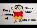 How to draw shinchan  step by step  easy way to draw shinchan  tutorial