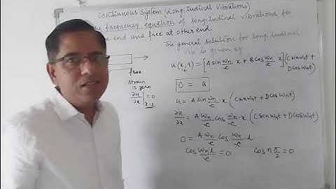 Lect 37 Frequency Equation of longitudinal vibrations fixed free bar in continuous system