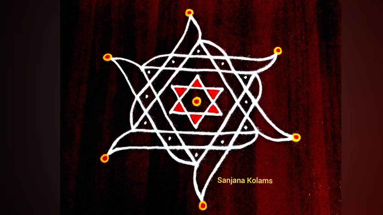 2589.Navaratri Aayudha Poojai and Vijayadashami Festival Special 5 Dot Easy and Beautiful KambiKolam