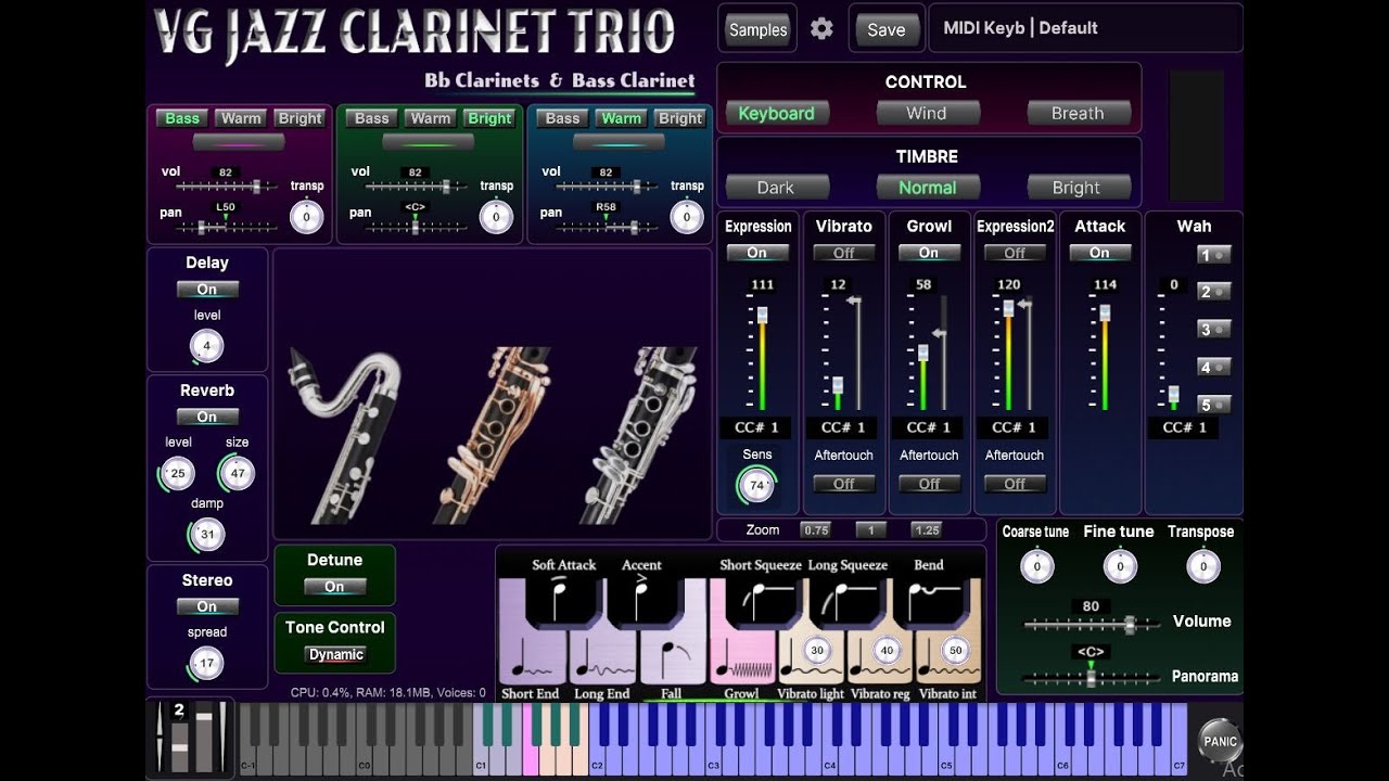 VG Jazz Clarinet Trio – Authentic Bb and Bass Clarinet Sounds for Mac & PC. VST, AU, Standalone app.