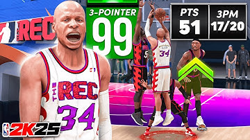 RAY ALLEN “SHARPSHOOTER” BUILD + 99 3PT is UNSTOPPABLE in RANDOM REC on NBA 2K25