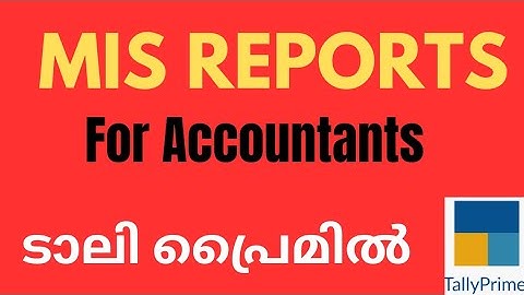 MIS REPORTS IN TALLY PRIME | MANAGEMENT INFORMATION SYSTEM! ടാലി പ്രൈമിൽ!