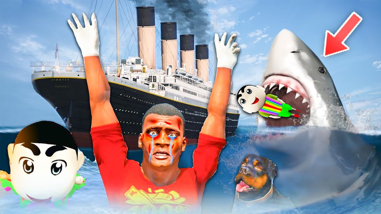 GTA 5 Bangla - Franklin Shinchan Kabila survives mermaid shark attack
