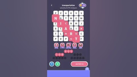 Word Whizzle Search TRANSPORTATION LEVEL 63