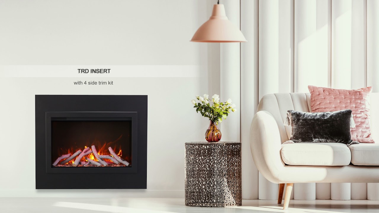 Amantii TRD SERIES Electric Fireplace with surround and 10 piece log set