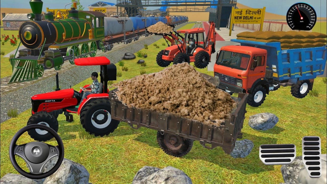 Tractor and truck loading trolley by jcb 😰 