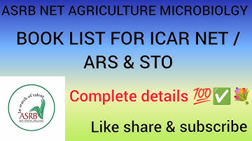 BOOK 📚📖 LIST FOR AGRICULTURE MICROBIOLOGY ASRB NET/ ARS / STO #asrbnet2025 #icarasrbnet #asrb