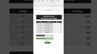 #Shorts | How to Use the #NPV Function in #Excel screenshot 5