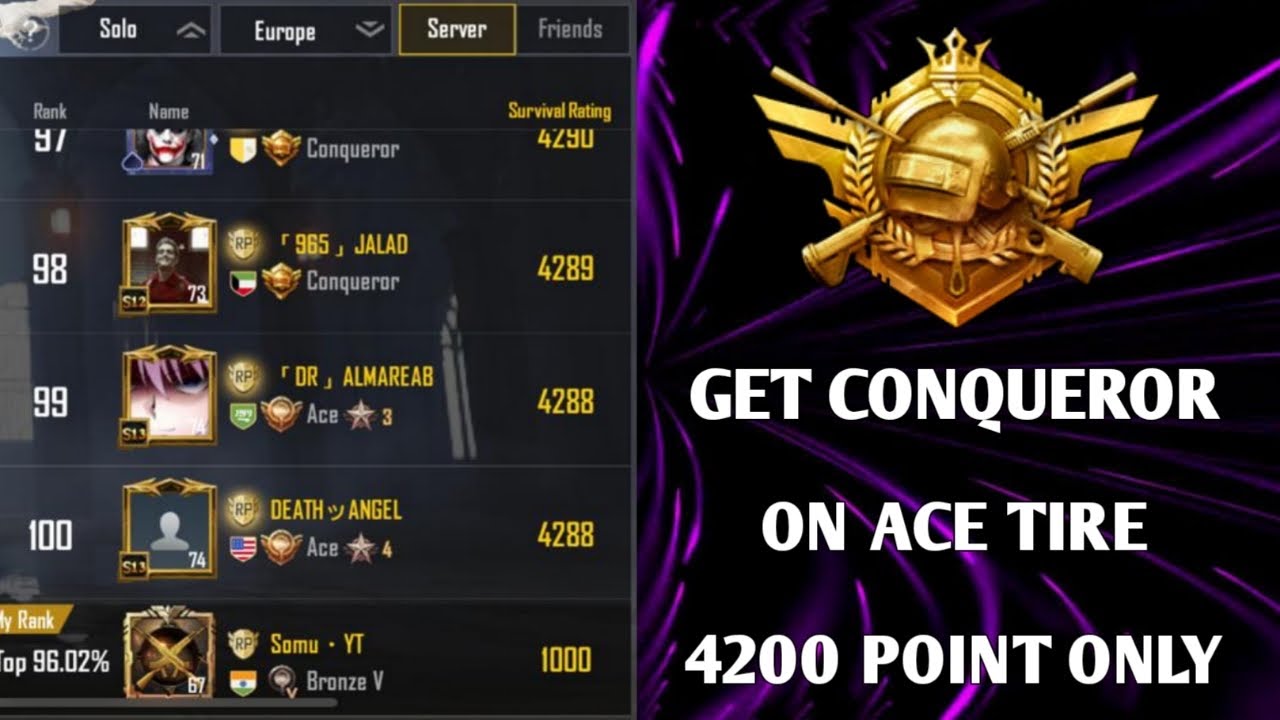 GET CONQUEROR ON ACE 4200 POINT ONLY | PUBG MOBILE SEASON ...