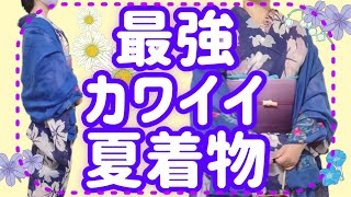 うさこまさんのお店で買った夏着物コーデSummer kimono coordination