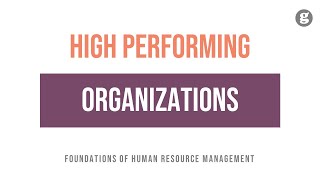 High Performing Organizations Profile
