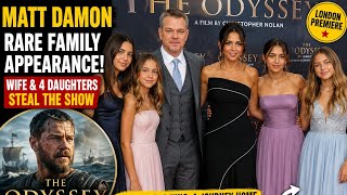 Matt Damon Makes Rare Family Appearance at The Odyssey London Premiere