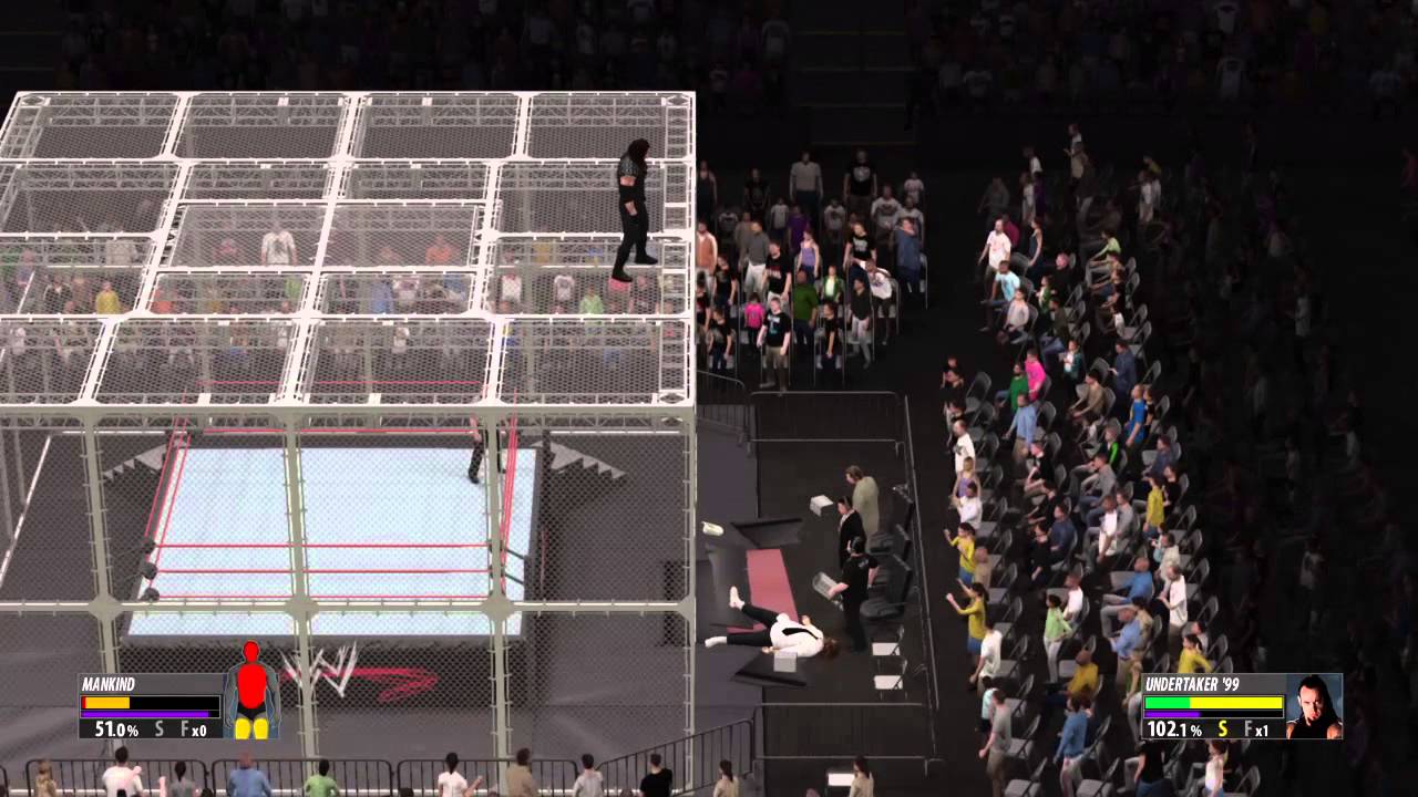 WWE 2K16 Undertaker throws Mankind off the cell - YouTube