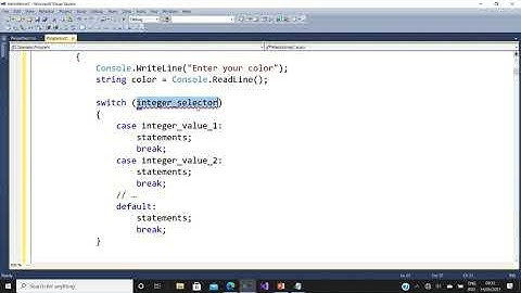 C# Conditional statement Switch case