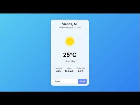 Weather Widget HTML CSS JavaScript - YouTube