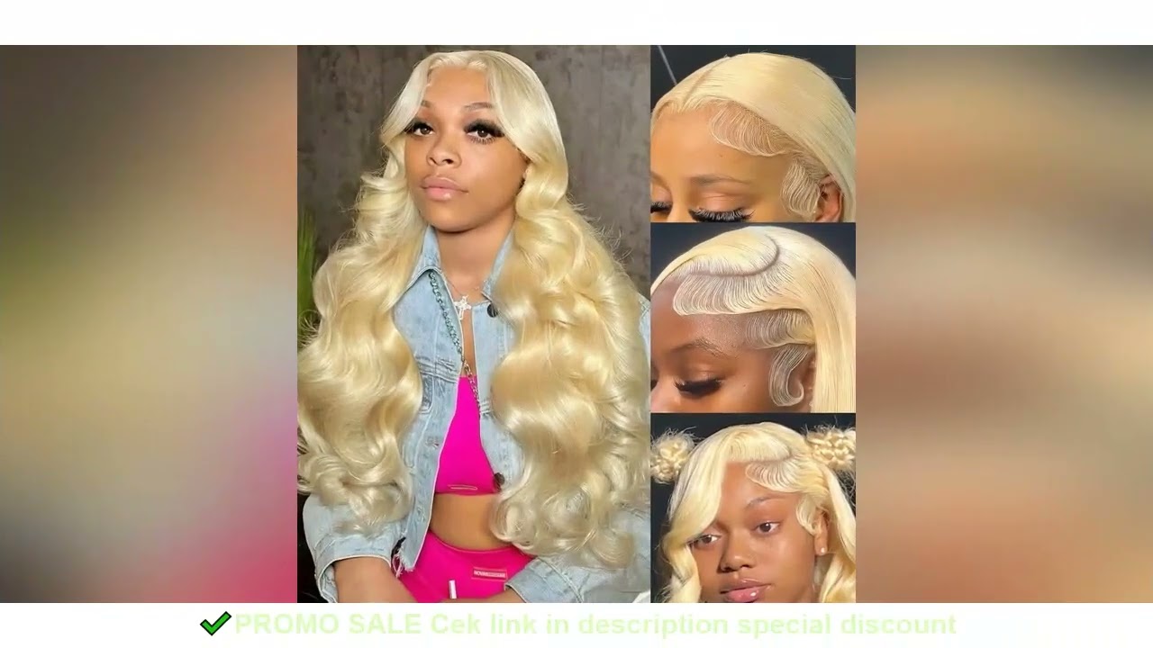 613 13x6 Lace Front Wig Human Hair Body Wave Blonde Lace Frontal Wigs for Women 200 Density Natural