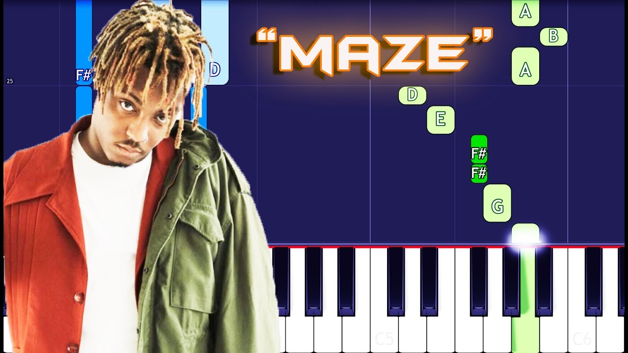 Juice WRLD Maze Piano Tutorial EASY (Piano Cover) YouTube