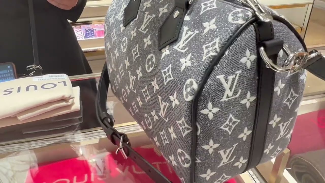 Louis Vuitton Blue Monogram Denim Jacquard Speedy 25 Bandoulière