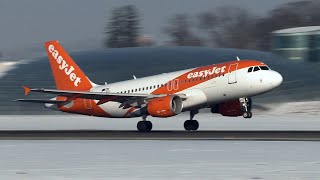 Snowy Salzburg Airport: Landings & Takeoffs ❄✈ [4k]