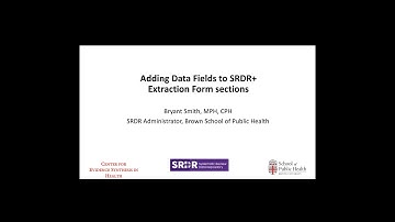 Adding Data Fields to SRDR+ Extraction Form sections