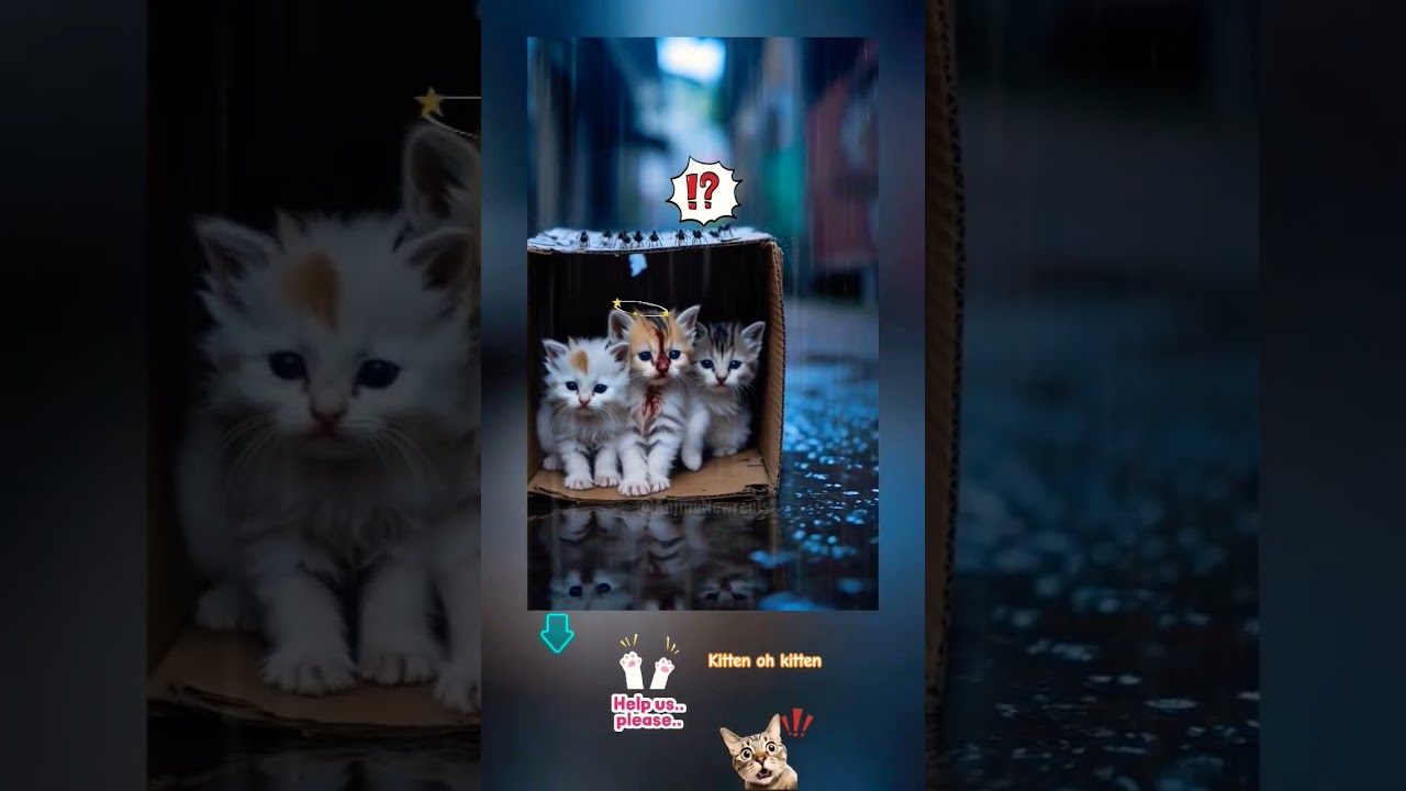 The kitten is afraid of getting lost and hurt 