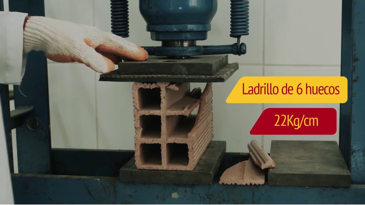 Prueba de Resistencia Ladrillo 6 huecos - YouTube
