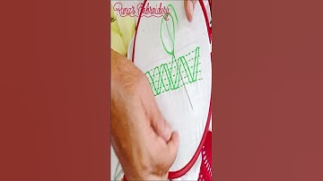 Hand embroidery border line design for beginners  #shorts #embroidery #shortvideo