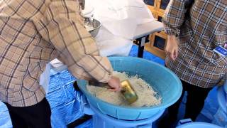 松もちつき20110116-1 もち米を計量する