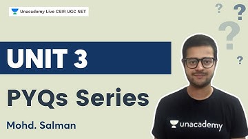 Unit 3 | PYQs Series | CSIR NET Exam | Mohd. Salman