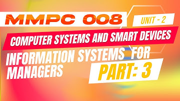 IGNOU MBA JOURNEY MMPC:008: INFORMATION TECHNOLOGY AN OVERVIEW | UNIT 2: COMPUTER SYSTEMS  | PART 3