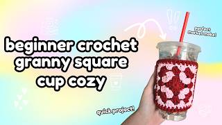 crochet this CUTE granny square cup cozy! ☕ | beginner friendly tutorial