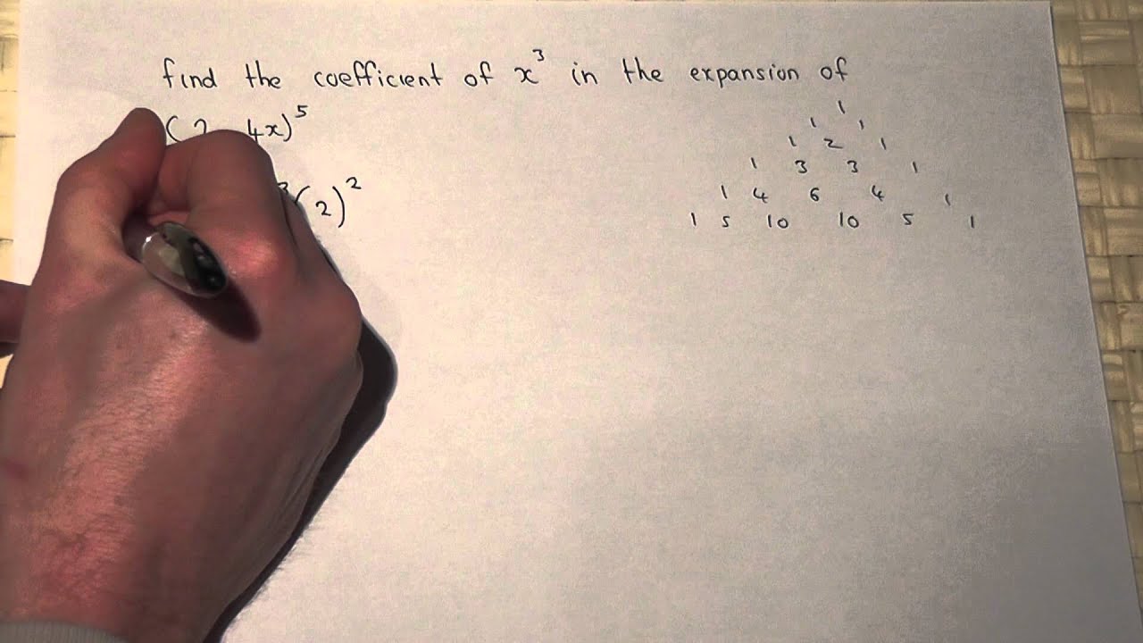 Binomial Theorem Finding The Coefficient Of X 3 In 2 4x 5 Youtube