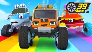 Shark Truck, Monster Truck, Ice Cream Truck | Car Cartoon | Cartoon for Kids | BabyBus - Cars World