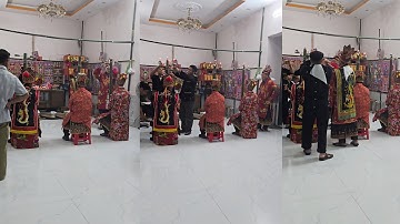 Thắp đèn cấp sắc cho người thụ lễ, người Dao lô gang , Thái Nguyên 