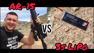Ar-15 Vs 3S Lipo - Lipo Explosion - Lipo Fire