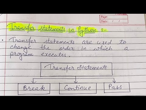 What are transfer statements in Python - full explanation @lectshivani ...