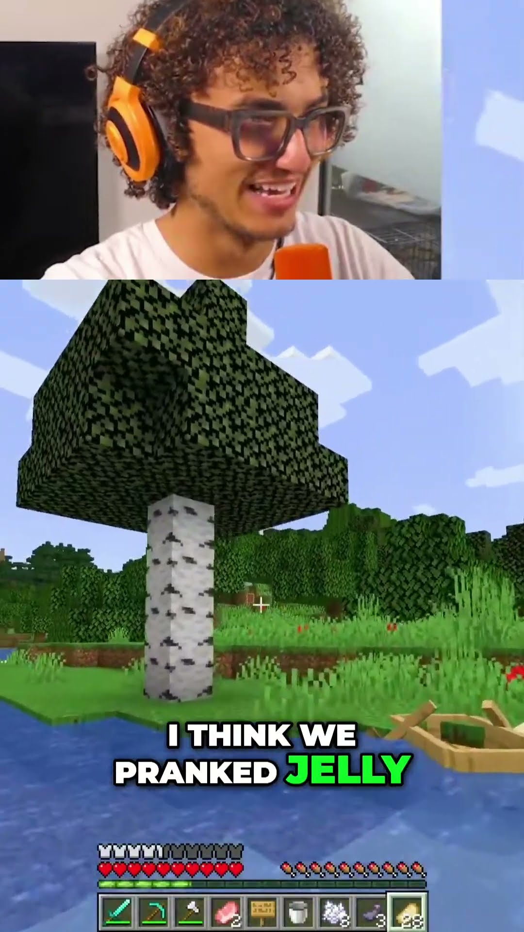 TROLLING Jelly With TNT in Doodle Town Minecraft!?