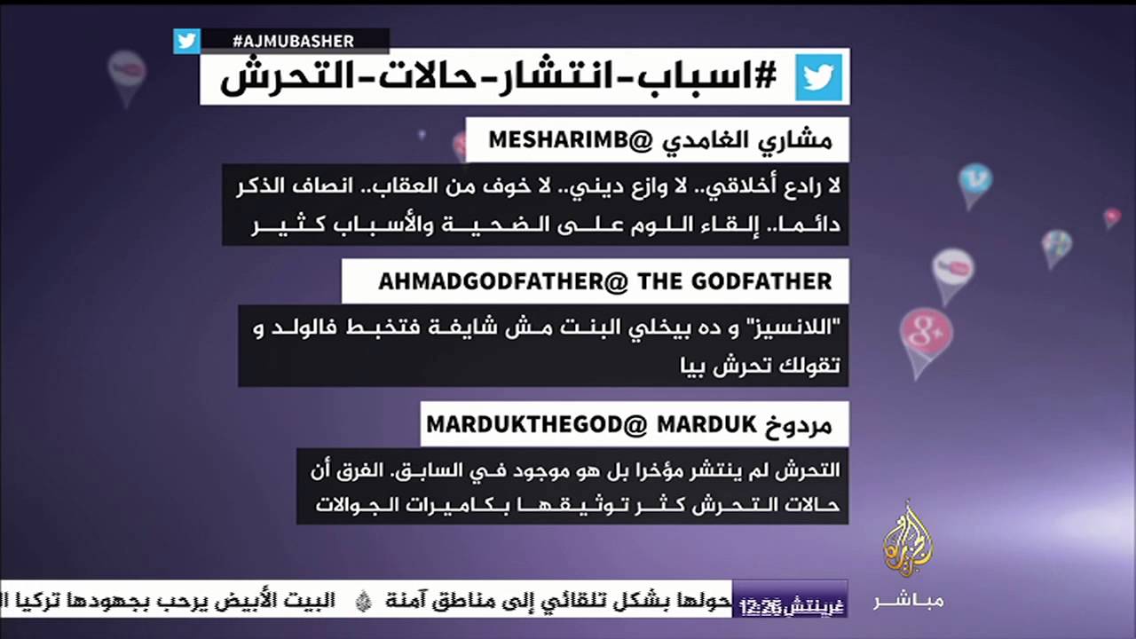 المغردون يجيبون على السؤال: ما أسباب التحرش؟