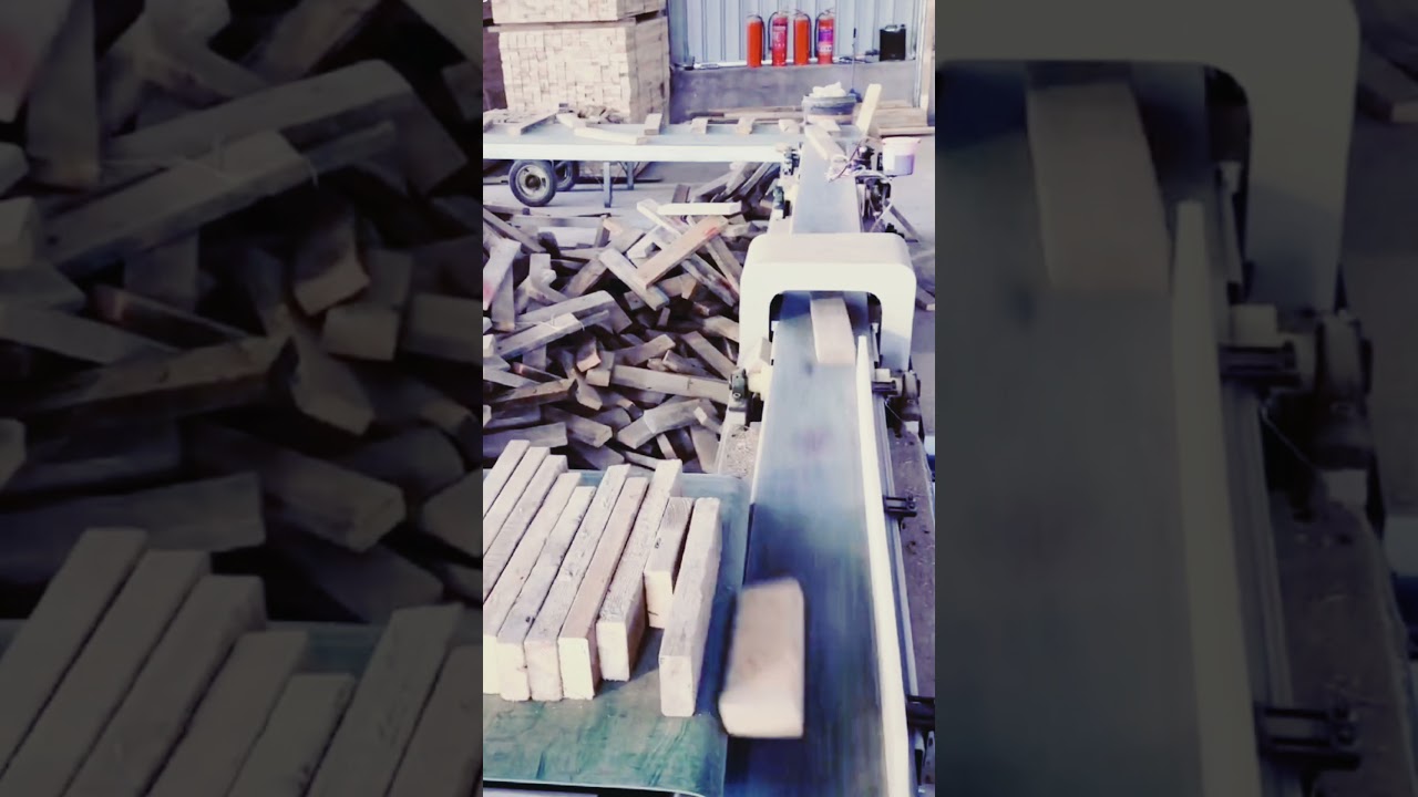 ⏱️Wood being transported on a conveyor.