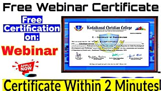 National Level Webinar Certificate within 2 minutes
