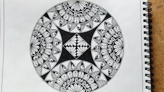 Easy mandala art for beginners......#mandala #mandalaart #mandalaartforbeginners #mandaladrawing