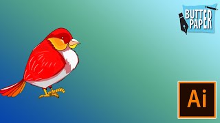 Vector Illustrator of a Red Bird | adobe illustrator | butter paper |